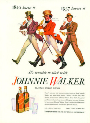 1937 JOHNNIE WALKER Scotch Whiskey **VINTAGE MAGAZINE PRINT ADVERTISEMENT**
