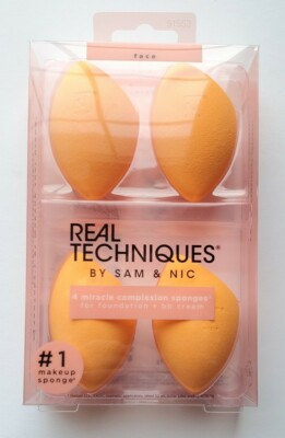 New Real Techniques Miracle Complexion Blender Beauty Sponge Box of 4 