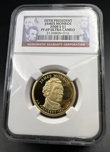 2008 S James Monroe Proof Presidential Dollar Coin NGC PF69 UCAM #016