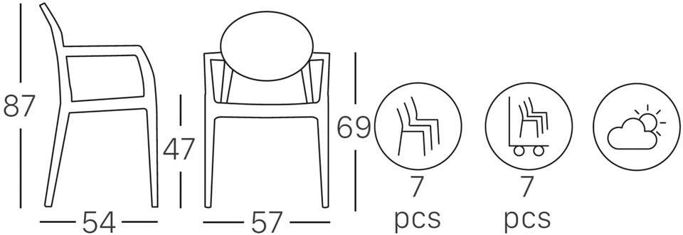 SCAB DESIGN SET 2 POLTRONE SEDIA IGLOO POLICARBONATO CUCINA BAR RISTORANTI - Immagine 2 di 4