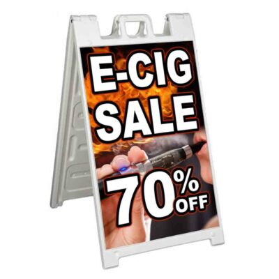E-CIG SALE 70% OFF Signicade 24x36 Aframe Sidewalk Sign Banner Decal VAPE