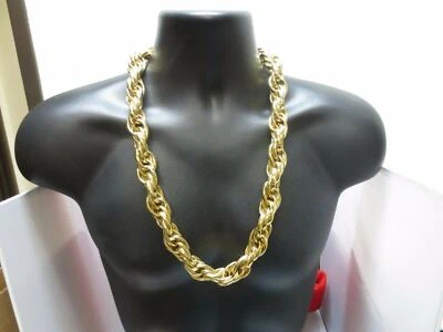 16MM 18KT GELB GOLD PLATIERT 26 ZOLL RUN DMC BLING SEIL KETTE - Bild 1 von 2
