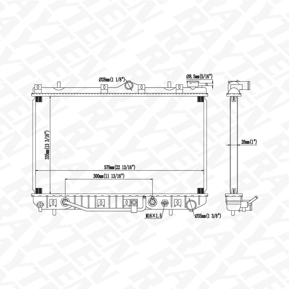 Raditor Fit for Hyundai Excel 1990-1994 Scoupe 1991-1992 Mitsubishi Precis 90-94 Foto 2 de 4