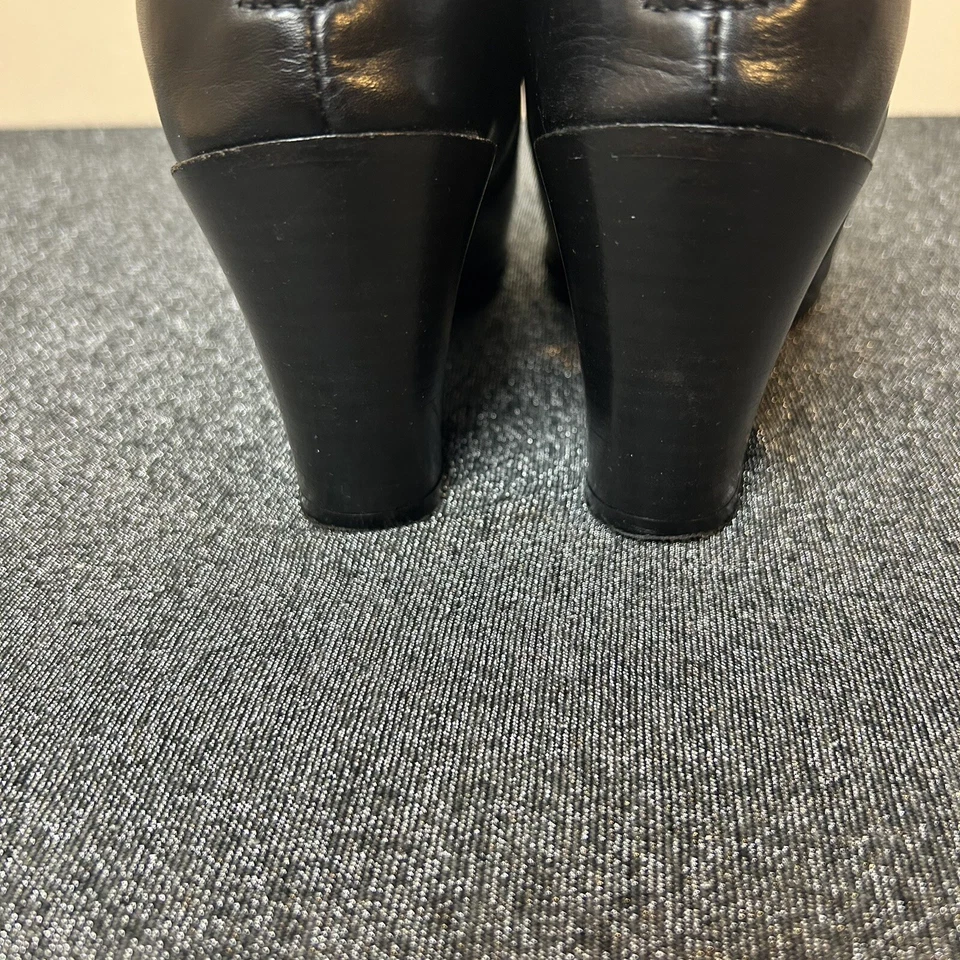 Lilimill T. Moro Botines Cuero Negro Italia Cremallera Trasera Tacón Bloque 38 EE. UU. 7,5 Foto 4 de 4