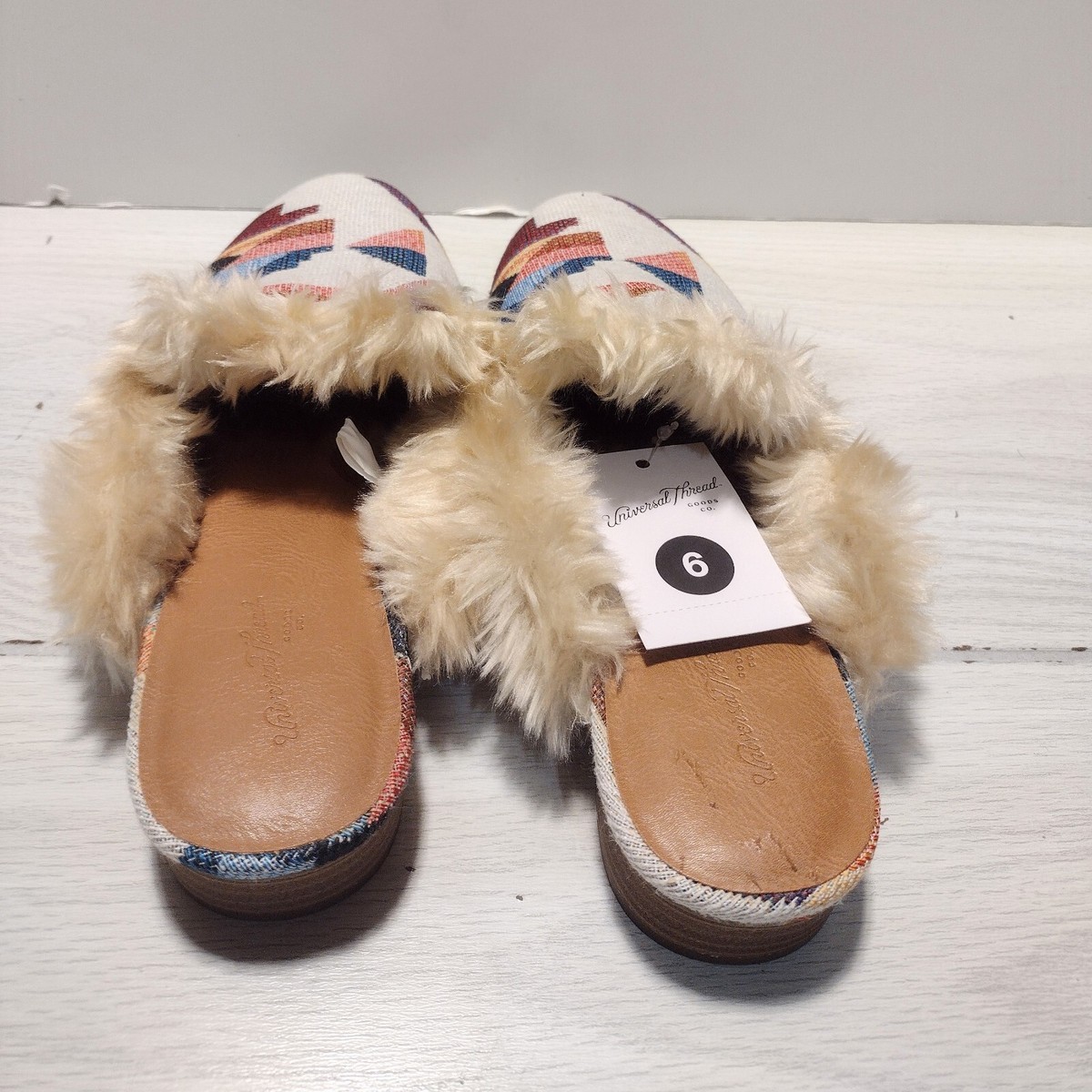 Universal Thread Multicolor Litzy Fur Mules/Slip-on 6 | eBay