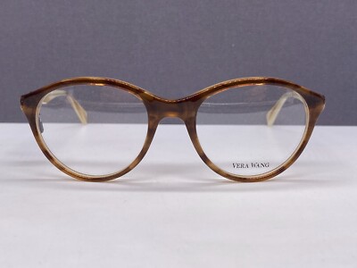 Vera Wang Brille Damen Rund Beige Panto perlmutt Andle Vollrand NP 225  
