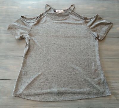 JLo Women's Top Large Jennifer Lopez Sparkle Silver Club Party Cocktail Dancing