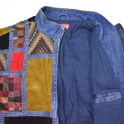 NWT Supreme NY Mens Corduroy Patchwork Denim Box Logo