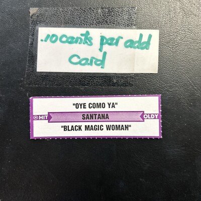 1 JUKEBOX TITLE STRIP Santana Black Magic Woman Oye Como Ya 45 add ship .10