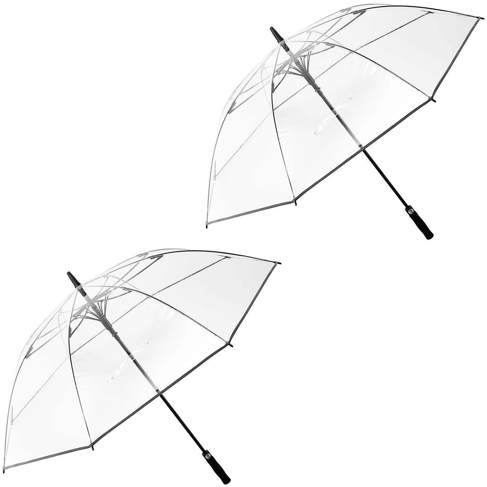 G4Free 62-Inch Clear Windproof Golf Umbrella with Black Sleeve