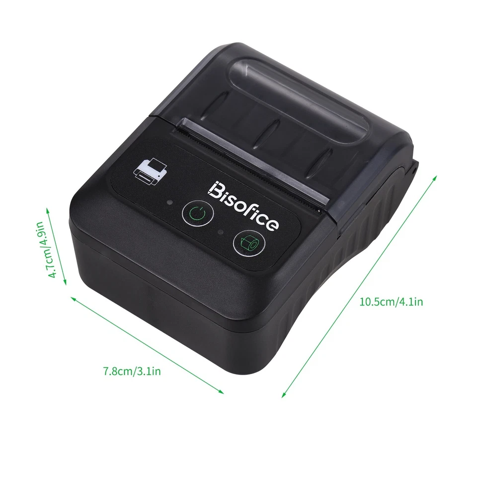 Bisofice Mini BT Wireless 58mm Thermal Receipt Printer, USB, ESC/POS Support - Image 4 of 4