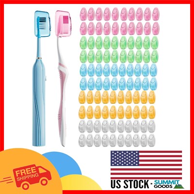 BPA-Free Toothbrush Cover Set - 100 Multicolor Protectors for Family Hygiene
