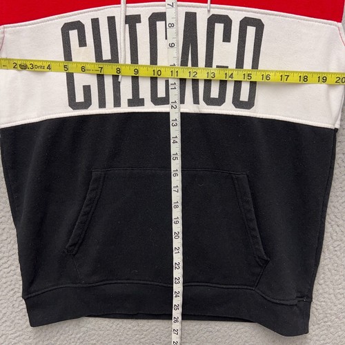 Chicago Bulls Hoodie Mens Medium Black Red Gray Unk NBA Pullover Sweatshirt - Picture 4 of 10