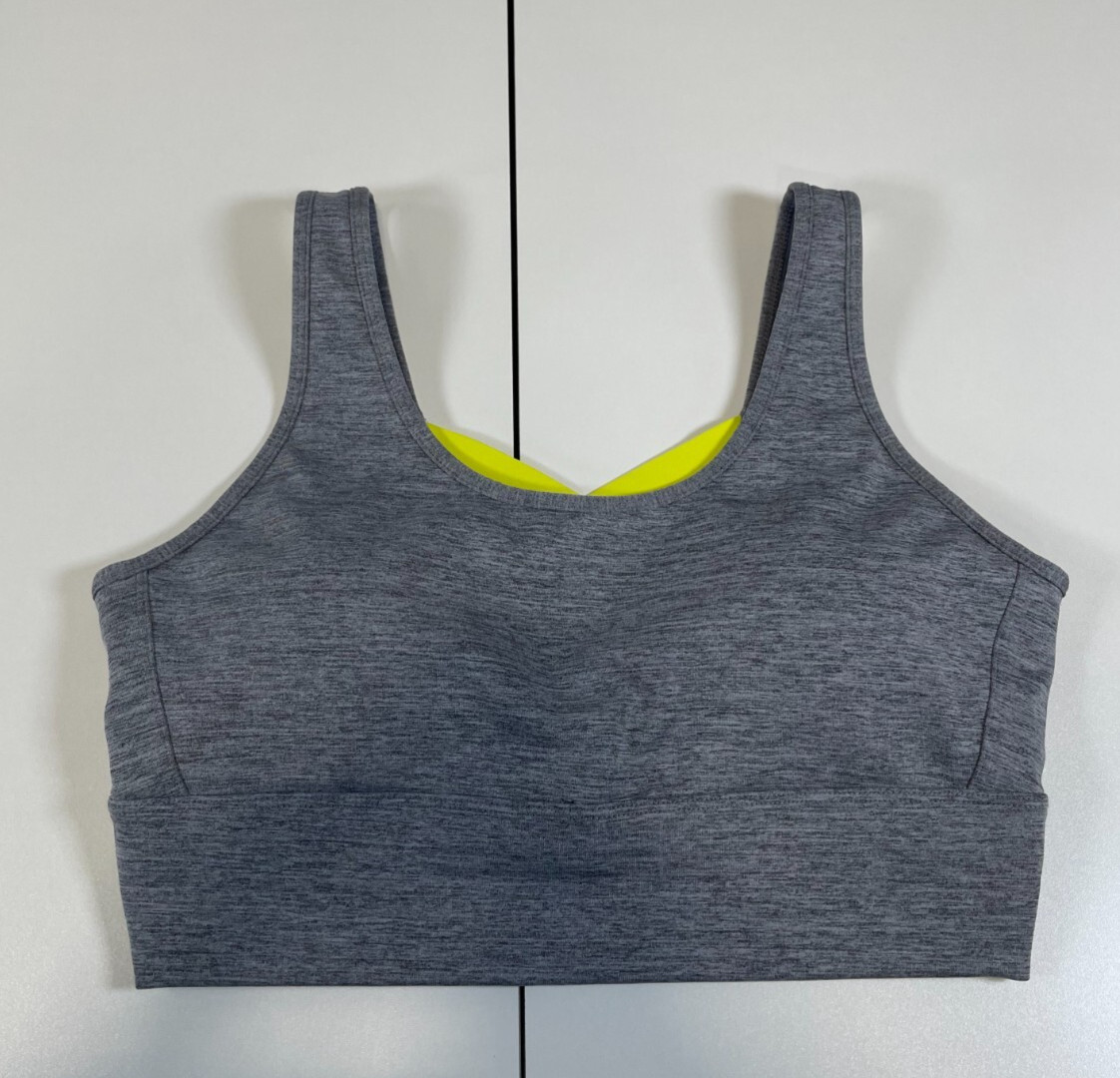 Zyia Gray Neon Tape High Rise Luxe Light N Tight Leggings 6-8 Sportsbra L Set