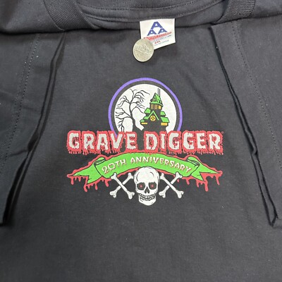 NWOT Vintage 2002 Grave Digger 20th Anniversary Black Tee NWOT Vintage 2002 Grave Digger 20th Anniversary Black Tee