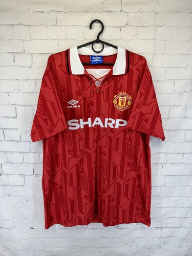 Maillot Vintage Manchester United Domicile 1992/1994 - Umbro - Taille L - État Correct