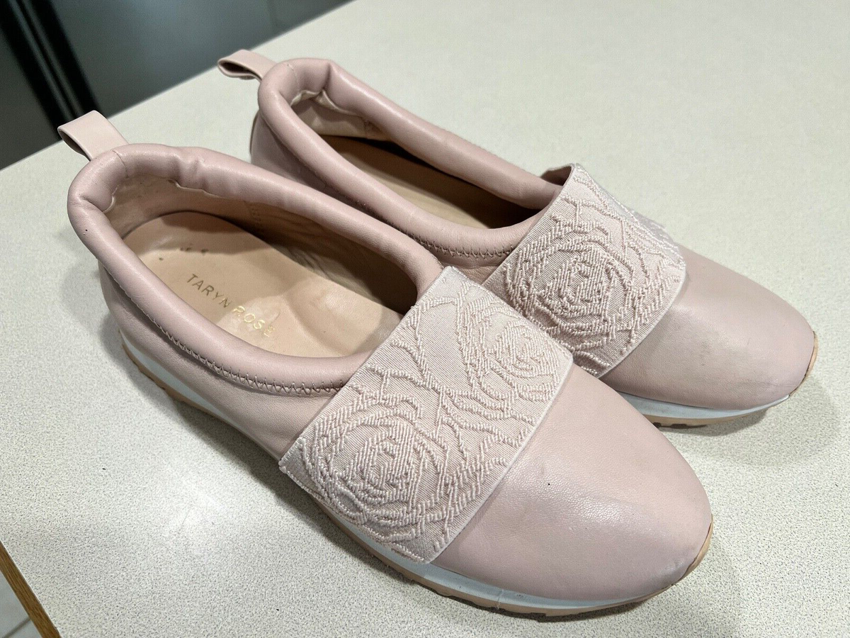 TARYN ROSE Women s Charlotte Tan Leather Slip On Shoes Size 39