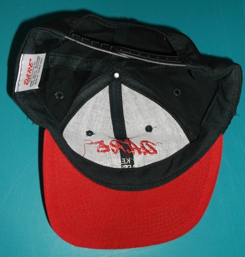DARE TO KEEP KIDS OFF DRUGS VINTAGE BASEBALL CAP ADULT RED BLACK EDUCATIONAL - Picture 7 of 7