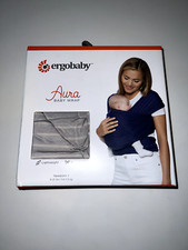 Open Box Ergobaby Aura Baby Wrap, Grey Stripes