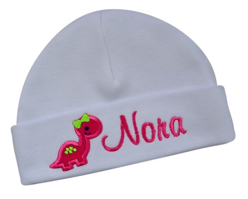 Personalized 100% Cotton Baby Hat with Custom Embroidered Name and DINOSAUR - Picture 3 of 7