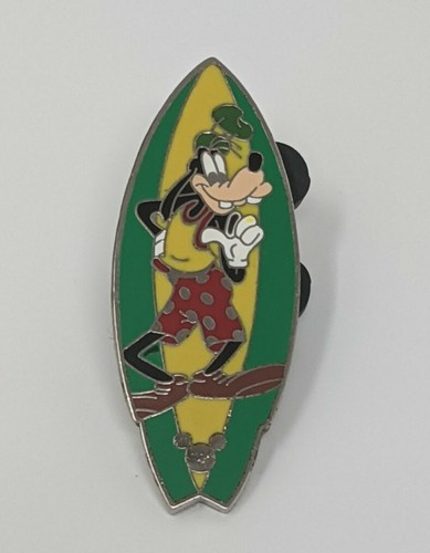 Disney Pin DLR Hidden Mickey Cast Lanyard Goofy Surfboard 2005