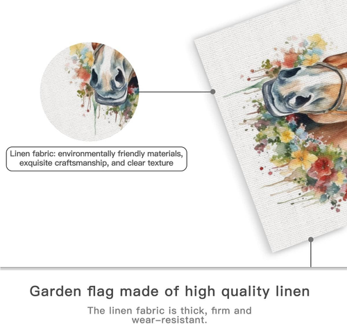 12X18In Horse Welcome Fall Garden Flag Double Sided, Horse Buffalo Plaid Check Y - 第 5/7 張圖片