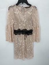 Zara Dress Womens XS Blush Pink Lace Overlay Long Sleeve Fairycore Grunge 90s