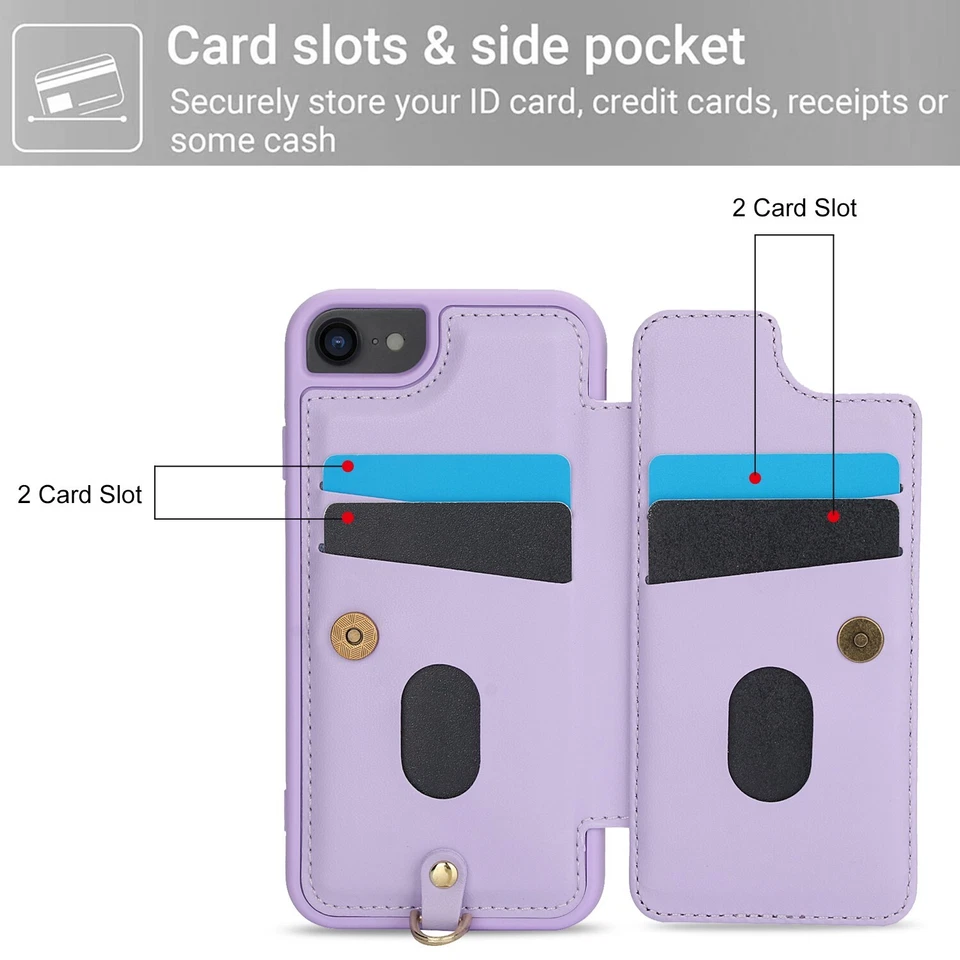 For Samsung Galaxy A55 A54 A53 A35 A34 Slim PU Leather Wallet Holder Stand Case - Image 4 of 4