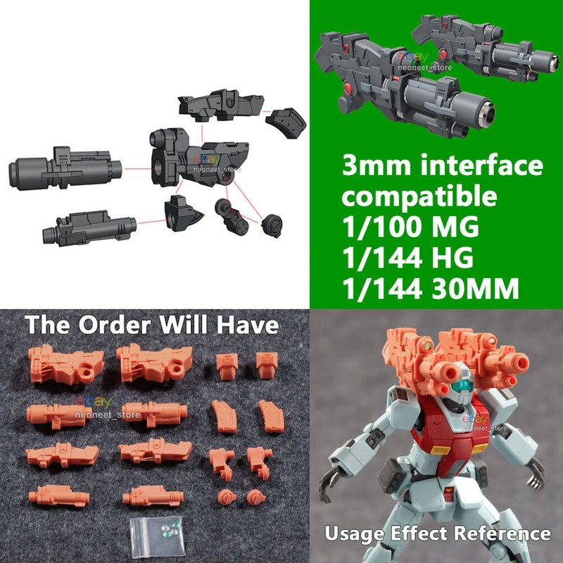 1/144 30MM HG RG Gunpla Gundam Model Weapon Detail Up Part  Cannon Model Kit Set