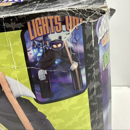 Gemmy Airblown aufblasbar Halloween grimmiger Sensensenmann Bogen 9 Fuß Spukhaus Lichter - Bild 6 von 13
