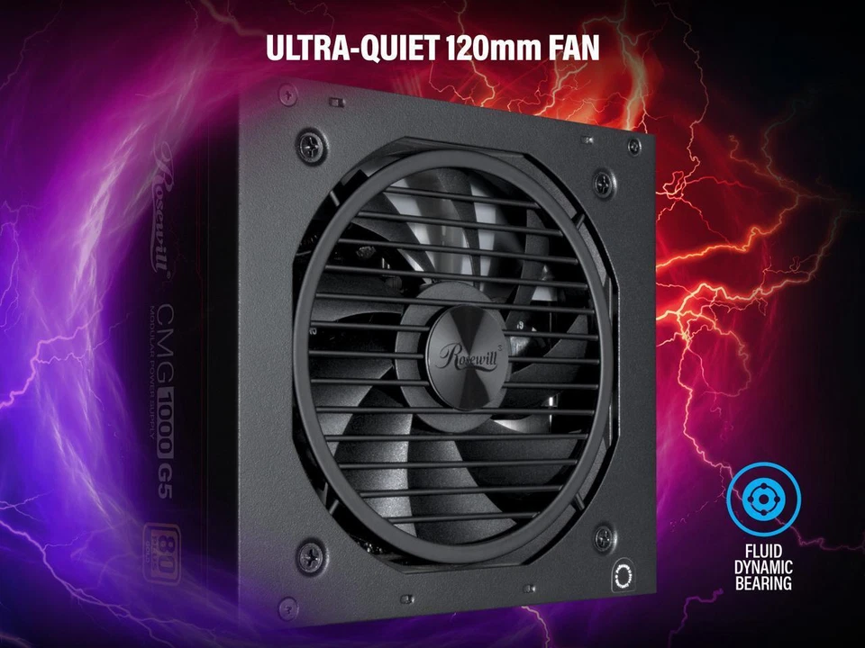 Rosewill CMG1000G5 PCIE 5.0, 80 GOLD Full Modular Gaming Power Supply, 12VHPWR - Image 2 of 4