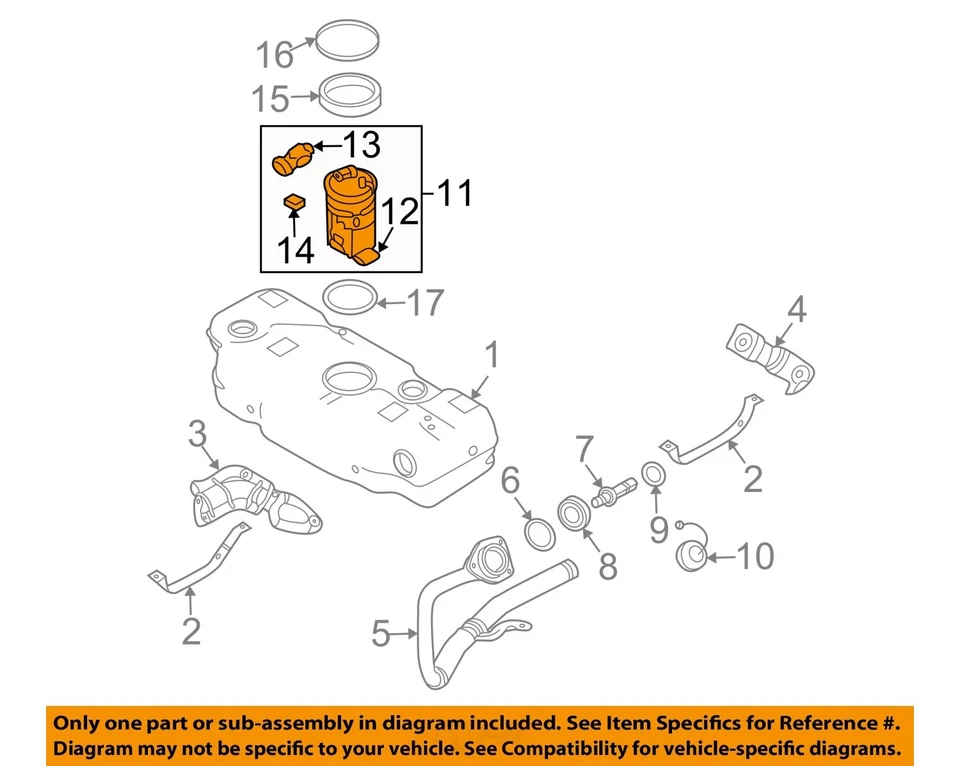 Used Fuel Pump fits: 2005 Chevrolet Aveo Pump Assembly Grade A Foto 3 de 4