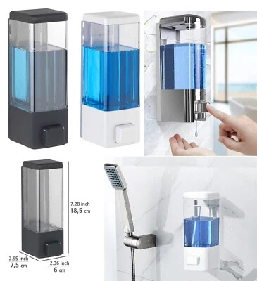 OPTIMAL PRODUCTS Soap Dispenser Wall Mounted Liquid Bathroom Hand Soap Shower Gel Shampoo 3 color