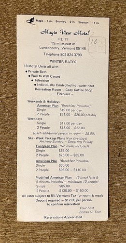 MAGIC MOUNTAIN Ski Run Brochure Map 1979-80 VERMONT Souvenir Travel w/Inserts - Picture 5 of 8