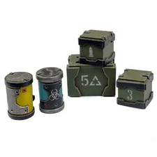 WWG Industry of War Crates & Barrels – 28mm Wargaming Terrain Model Diorama