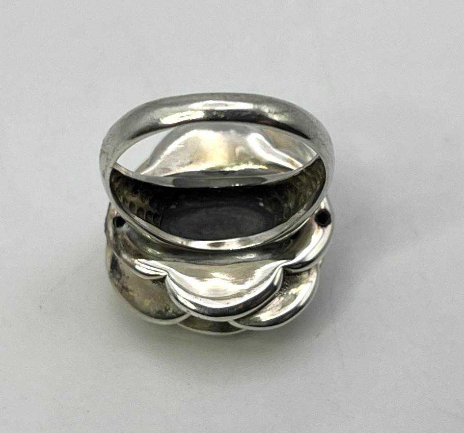 REPOUSSE 3D ROSE RING Solid Sterling Silver 925 s… - image 7