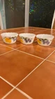 MCM Fire King Milk Glass Gay Fad Fruits CUSTARD CUPS - Set Of 3