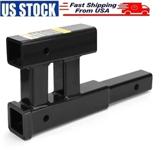 4000lb Dual Hitch Extension 2" Receiver Tow Trailer Haul Bike Rack Cargo Carrier