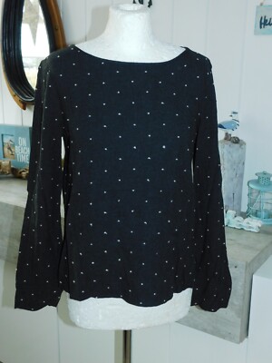 OPUS  Bluse  Gr.  38 , Pulli - Schlupfbluse- Blusenshirt  Dunkelgrau mit Punkten