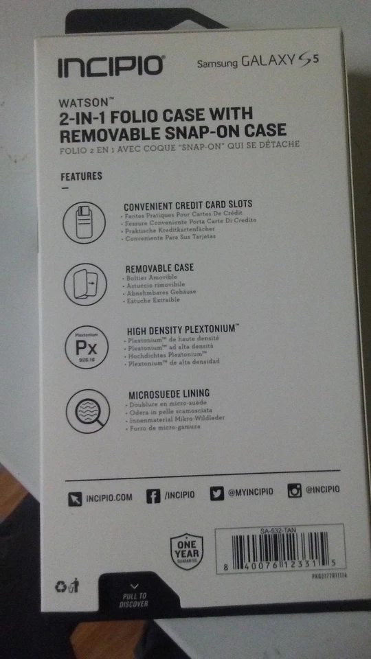 INCIPIO Watson 2 in 1 WalletFolioRemovable Snap on Case SAM GALAXY S5(lot of 50) - Image 2 of 4