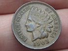 1903 Indian Head Cent Penny, XF/AU Details, Brown, Nearly 4 Diamonds