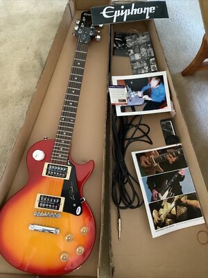 EPIPHONE LES PAUL 100 SUNBURST ELECTRIC GUITAR Authenticity Signed