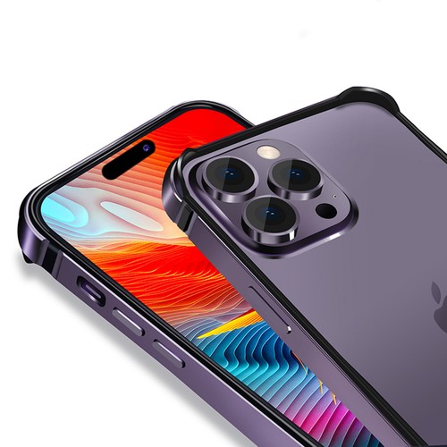For iPhone 15 14 13 Pro Max Metal TPU Bumper Protector Shockproof Case Cover - Picture 4 of 18