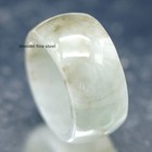 MENDEL Mens Natural White Jadeite Jade Stone Band Ring For Men Size 8 9 10 11