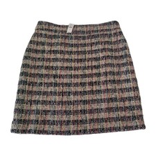 NEW Talbots Womens Multicolor Plaid Tweed Mini Pencil Skirt Workwear Size 8
