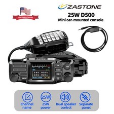 ZASTONE D500 Car-mounted Walkie Talkie Dual Band 25W Mini Mobile Radio  Cable