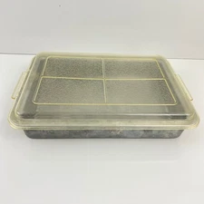 REMA Air Bake Rectangle 13" x 9" Cake Pan with Plastic Lid Vintage