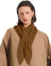 PULI Women's 100 Wool Triangle Scarf Winter Neck Warmer Gift One Size, Camel
