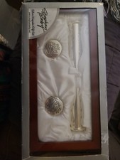 Stephan Baby Rosewood Silver Keepsake Gift Set; Satin Lined; New Open Box