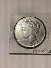 1927 S $1 Peace Dollar  XF TO AU Silver. Breaking high grade set. Lovely.